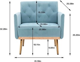 Accent Chair with Arms for Living Room, Modern Tufted Single Sofa Armchair - £147.75 GBP