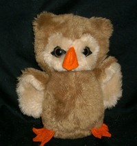 9" Vintage California Stuffed Toys Brown Orange Owl B EAN Bag Animal Plush Toy - £14.96 GBP