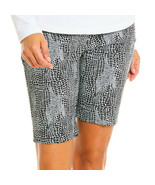 NWT Ladies IBKUL BLACK &amp; WHITE Python Snake Pullon Golf Shorts 4 6 8 10 ... - $49.99