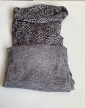 Nicole Miller Womens Knit Pajama Set Long Sleeve XL Animal Print Cowl Neck - £27.24 GBP