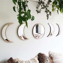 5 Pieces Scandinavian Natural Decor Acrylic Wall Decorative Mirror Interior Desi - £39.95 GBP