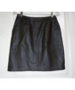 LIZ CLAIBORNE Chocolate Brown Leather Skirt texture Fully lined sz 4 Dee... - $47.37 CAD