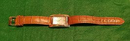 George Quartz Women&#39;s Gold Tone Watch w/ Date &amp; Brown Croc Leather Strap - £7.91 GBP