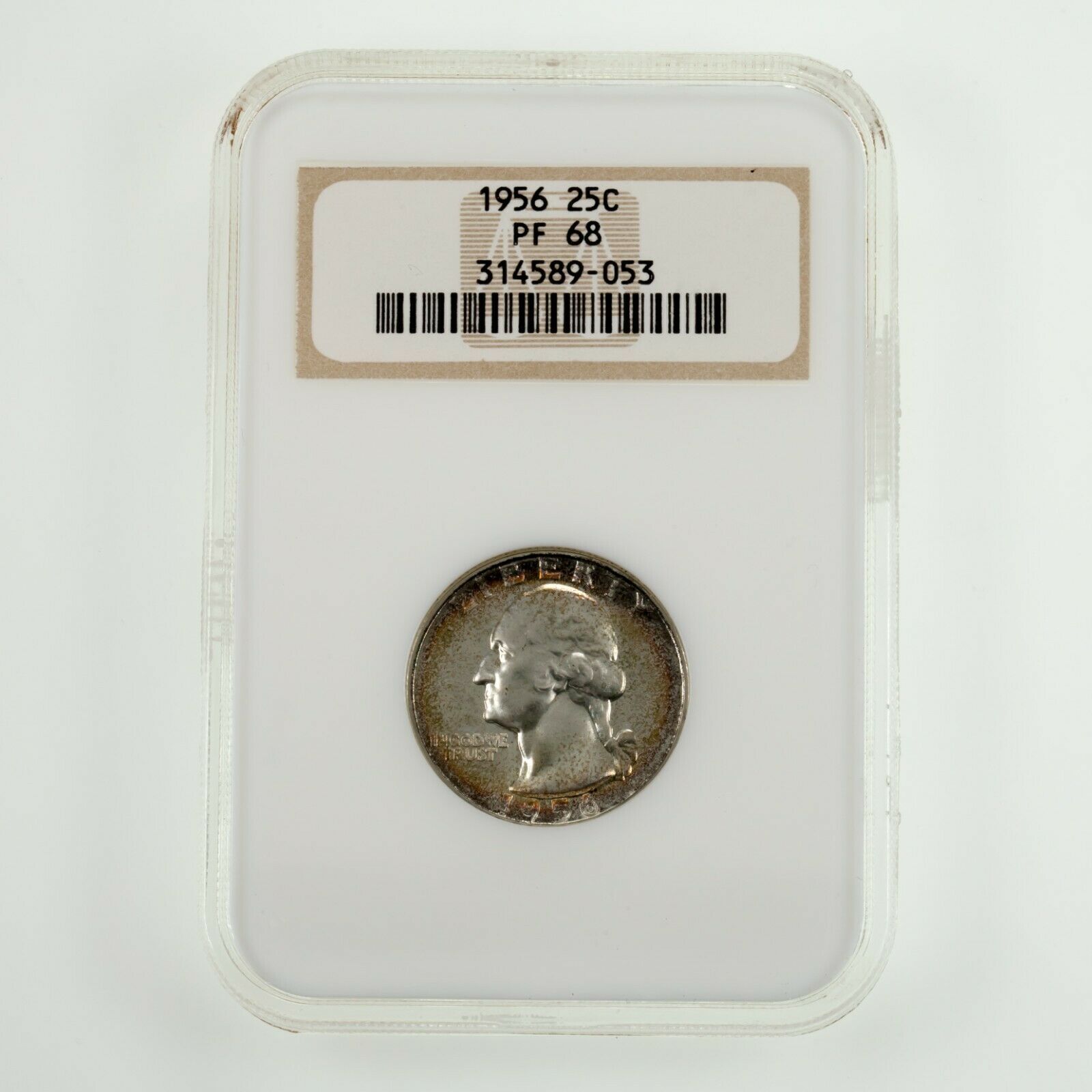 1956 25C Silver Washington Quarter Graded by NGC as PF 68! Gorgeous Toning! - $59.39