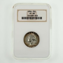 1956 25C Silver Washington Quarter Graded by NGC as PF 68! Gorgeous Toning! - £46.73 GBP