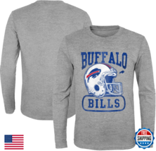 NFL Kids Youth 8-20 Head to Head Heather Gray Primary Logo L/S T-Shirt - $44.87