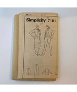 Simplicity 7181 Sewing Pattern 1980s Size 14 Bust 36 Vintage Jacket Pant... - £7.76 GBP