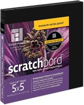 Ampersand A Supply Scratchboard 1/8” (5&quot; X 5&quot;) Panel 3 Per Package New Sealed - £16.91 GBP