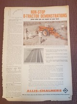 1960 Allis Chalmers Magazine Ad Model D-17 Tractor Plowing Demonstration - £11.03 GBP