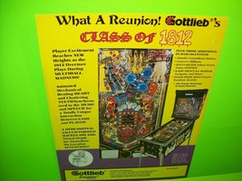 Class Of 1812 Pinball Machine Pull Out Ready To Frame Ad 1991 Vintage Retro - £12.44 GBP