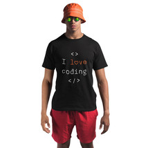 I Love Coding Crew Neck Short Sleeve T-Shirts Graphic Tees, Sizes S-4XL - $14.89