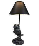 Wisdom of The Woods Mystical Bejeweled Owl Perching On Tree Branch Table... - $149.99