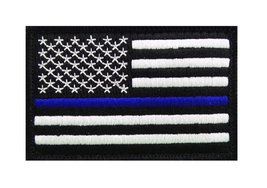 Police Law Enforcement Thin Blue Line USA Flag Patch (3.5 X 2.0) blk/wht - £4.81 GBP
