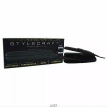 Medium Palm-Size Professional Iron Straightener - SCSH58M Black by StyleCraft - $18.99