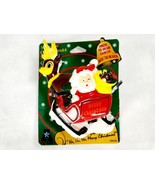 Vintage Magnetic Sound Chip Clip Merry Christmas Santa Sleigh with Pull ... - $11.99