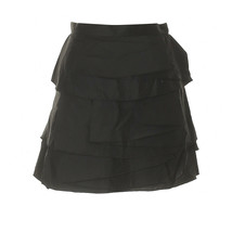 BCBGMaxAzria black Cotton Blend Layered A-Line Mini Skirt Size 0 - £38.76 GBP