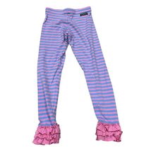 Matilda Jane La La Land Girls Ruffle Leggings Size 10 Pink &amp; Blue Stripe... - $21.12
