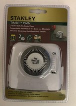 Stanley Timeit Twin 2 Outlet Daily Mechanical Timer TM425 Brand NEW-SHIPS N 24HR - $24.63