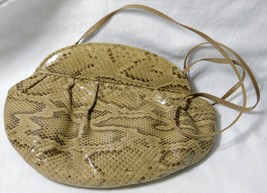 Vtg Lou-Ran Tan Snakeskin Convertible Clutch Purse - £110.29 GBP