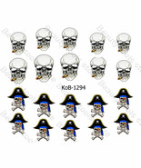 Nail Art Water Transfer Stickers Decal skull pirates KoB-1294 - $2.99