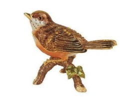 Jeweled Enameled Pewter Robin Trinket Ring Jewelry Box by Terra Cottage ... - $26.71