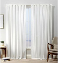 Exclusive Home Back Tab - Rod Pocket Velvet Curtains Winter White 54X96 2 Piece  - £38.13 GBP