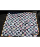 Vtg Patchwork Pattern King Quilt Measures 74x85&quot; 2 Sided Unique Beautifu... - $150.00