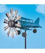 Vintage Solar AIRPLANE Garden Wind Spinner Stake Outdoor Yard Lawn Art D... - £31.72 GBP