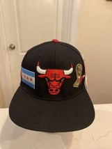 Chicago Bulls City Double Front Logo Snapback Hat Black Pro Standard - £31.13 GBP