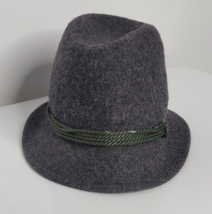 Vintage Wool Grey Felt German Tyrolean Fedora Hat Unknown Size - £19.65 GBP