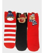 Set Of 3 Christmas Ankle socks Woman Size 5.5-7 Monkey Deer Bear Animals... - £13.32 GBP