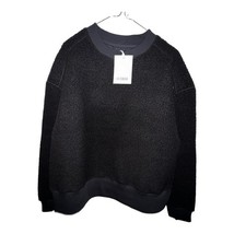Everlane Women&#39;s Size Small Black Oversized Crewneck ReNew Fleece Sweate... - $23.74 CAD