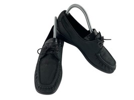 SAS Oxford Women 8 M Petra Shoes Black Leather Comfort Hand Sewn Moc Toe - $27.54