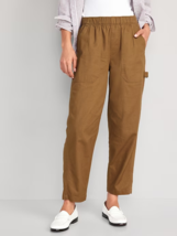 Old Navy High Rise Pulla Utility Pants Womens S Petite Brown Pull On Str... - $26.60