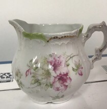 Gorgeous Weimar Porcelain Creamer Germany White Gold w Roses Victorian S... - $14.85