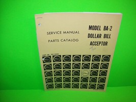 Rowe BA-2 Original 1973 Dollar Bill Acceptor Service Parts Manual Catalog - £18.52 GBP