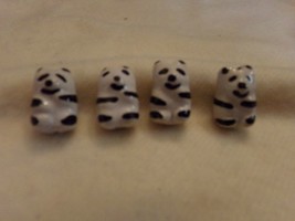 Beads Glass (new) (qty 4)  Panda Beads  /Black &amp; White - £4.02 GBP
