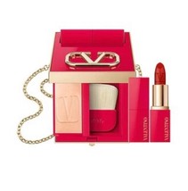 Valentino Go-Clutch Powder 01 Very Light &amp; 219a Star Studded Lipstick w/chain - $129.00