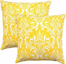 TreeWool (Pack of 2) Decorative Throw Pillow Covers Damask Accent in 100% Cotton - £13.51 GBP