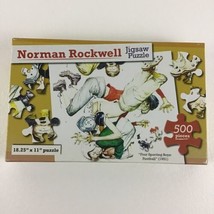 Norman Rockwell Jigsaw Puzzle 500 Piece Four Sporting Boys Football 1951 Sealed - £14.50 GBP