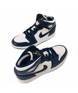 Nike Boys Air Jordan 1 Mid 554725-174 Blue Basketball Shoes Sneakers Siz... - $103.93 CAD