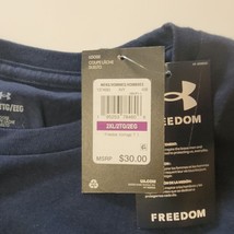 Under Armour Freedom Vintage T-Shirt Size 2XL (24x31&quot;) Loose Blue 60% Cotton NWT - £18.54 GBP