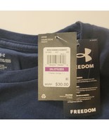Under Armour Freedom Vintage T-Shirt Size 2XL (24x31&quot;) Loose Blue 60% Co... - £18.39 GBP