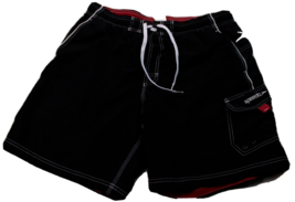 Speedo Mens Swim Trunks with Liner Color Black Pocket Drawstring Size Large 2469 - £9.69 GBP