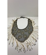 Vintage Black, Gold And Silver Beaded Shawl/ Collar Wrap Beautiful - $180.94 CAD