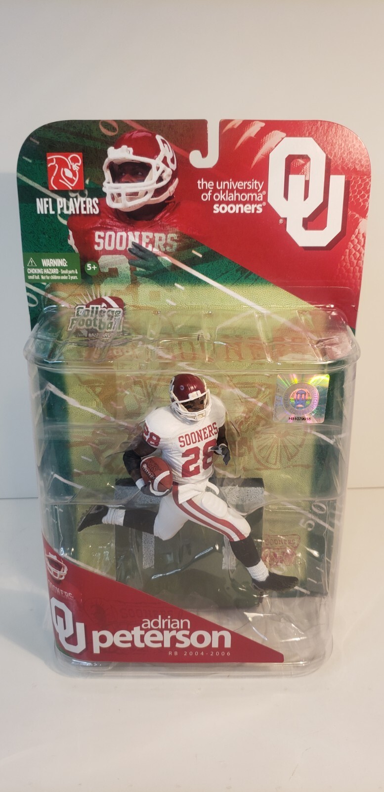 Adrian Peterson McFarlane Oklahoma Sooners Figure White Jersey Chase Variant NEW Item image 2