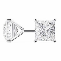 18k White Gold Princess Cut Diamond Stud Earrings | Martini Setting | 1.50 Carat - £5,197.57 GBP