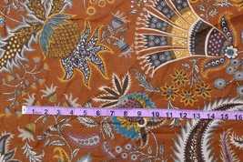 Vtg 5th Avenue Designs 4.2 yds Brown Floral Paisley Scotchgard Fabric - $43.70