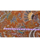 Vtg 5th Avenue Designs 4.2 yds Brown Floral Paisley Scotchgard Fabric - £34.24 GBP
