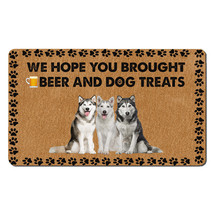Funny Husky Dogs Outdoor Doormat Beer And Dog Treats Mat Gift For Dog Mo... - £31.11 GBP